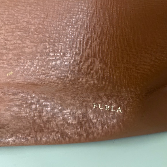 Furla 2 way bag brown leather crossbody purse large tote oversized designer - Picture 5 of 17